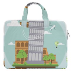 Roma-landmark-landscape-italy-rome Macbook Pro Double Pocket Laptop Bag by Sudhe