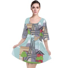 Paris-france-french-europe-travel Velour Kimono Dress