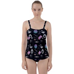 Pastel Goth Witch Twist Front Tankini Set by InPlainSightStyle