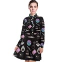 Pastel Goth Witch Long Sleeve Chiffon Shirt Dress View1