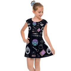 Pastel Goth Witch Kids  Cap Sleeve Dress by InPlainSightStyle