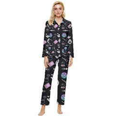 Pastel Goth Witch Womens  Long Sleeve Pocket Pajamas Set by InPlainSightStyle