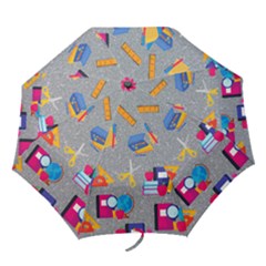 80s And 90s School Pattern Folding Umbrellas by InPlainSightStyle