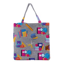 80s And 90s School Pattern Grocery Tote Bag by InPlainSightStyle