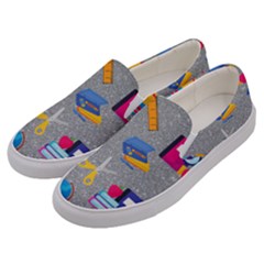 80s And 90s School Pattern Men s Canvas Slip Ons by InPlainSightStyle