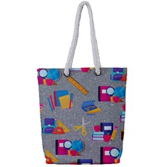 80s And 90s School Pattern Full Print Rope Handle Tote (small) by InPlainSightStyle