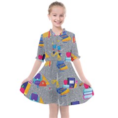 80s And 90s School Pattern Kids  All Frills Chiffon Dress by InPlainSightStyle