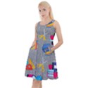 80s and 90s School Pattern Knee Length Skater Dress With Pockets View1