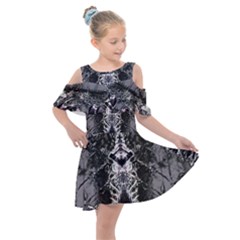 Alien Deco Kids  Shoulder Cutout Chiffon Dress