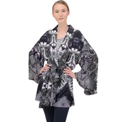 Alien Deco Long Sleeve Velvet Kimono 