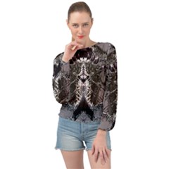 Alien Deco Banded Bottom Chiffon Top