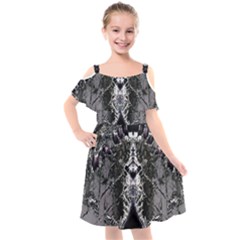 Alien Deco Kids  Cut Out Shoulders Chiffon Dress by MRNStudios