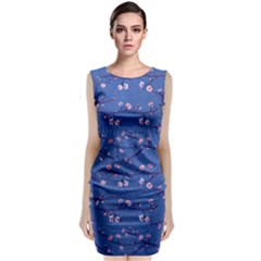 Branches With Peach Flowers Classic Sleeveless Midi Dress by SychEva