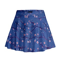 Branches With Peach Flowers Mini Flare Skirt