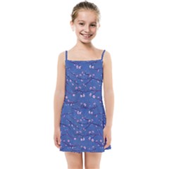 Branches With Peach Flowers Kids  Summer Sun Dress