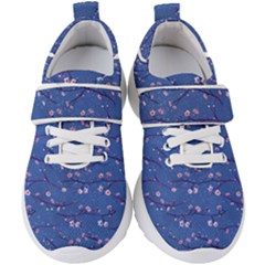 Branches With Peach Flowers Kids  Velcro Strap Shoes by SychEva
