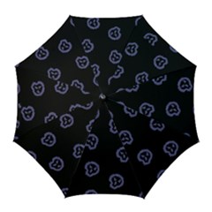 Purple Skulls On Dark Background Golf Umbrellas by SychEva