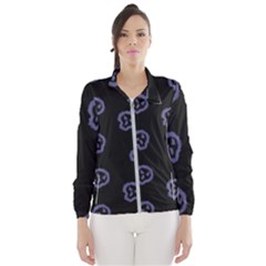 Purple Skulls On Dark Background Women s Windbreaker by SychEva