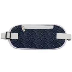 Blue Stripes On Dark Background Rounded Waist Pouch by SychEva