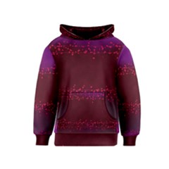 Red Splashes On Purple Background Kids  Pullover Hoodie by SychEva