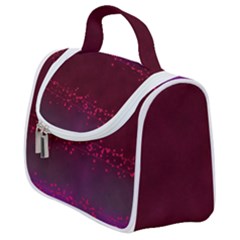 Red Splashes On Purple Background Satchel Handbag by SychEva