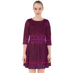 Red Splashes On Purple Background Smock Dress by SychEva