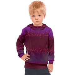 Red Splashes On Purple Background Kids  Hooded Pullover by SychEva