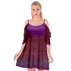 Red Splashes On Purple Background Cutout Spaghetti Strap Chiffon Dress by SychEva