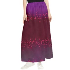 Red Splashes On Purple Background Maxi Chiffon Skirt