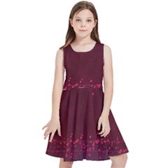 Red Splashes On Purple Background Kids  Skater Dress by SychEva