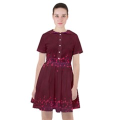 Red Splashes On Purple Background Sailor Dress by SychEva