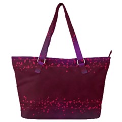 Red Splashes On Purple Background Full Print Shoulder Bag by SychEva