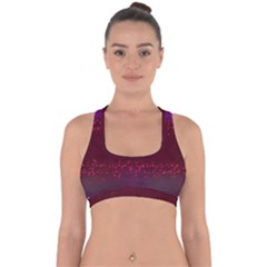 Red Splashes On Purple Background Cross Back Hipster Bikini Top  by SychEva