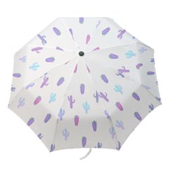 Purple And Blue Cacti Folding Umbrellas by SychEva