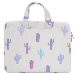 Purple And Blue Cacti Macbook Pro Double Pocket Laptop Bag by SychEva