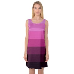 Pink Gradient Stripes Sleeveless Satin Nightdress by Dazzleway