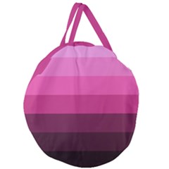 Pink Gradient Stripes Giant Round Zipper Tote by Dazzleway