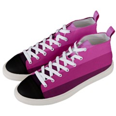 Pink Gradient Stripes Men s Mid-top Canvas Sneakers by Dazzleway