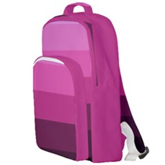 Pink Gradient Stripes Double Compartment Backpack