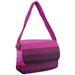 Pink Gradient Stripes Courier Bag by Dazzleway