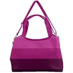 Pink Gradient Stripes Double Compartment Shoulder Bag by Dazzleway