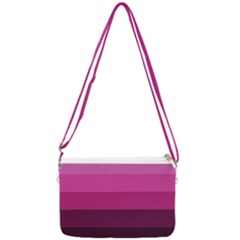 Pink Gradient Stripes Double Gusset Crossbody Bag by Dazzleway