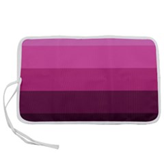 Pink Gradient Stripes Pen Storage Case (l) by Dazzleway