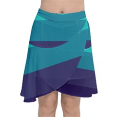 Blue Gradient Stripes  Chiffon Wrap Front Skirt by Dazzleway