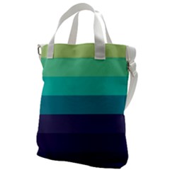 Blue Gradient Stripes  Canvas Messenger Bag