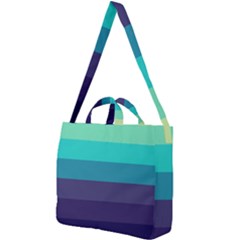 Blue Gradient Stripes  Square Shoulder Tote Bag by Dazzleway