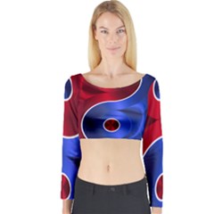 Yin-yang-eastern-asian-philosophy Long Sleeve Crop Top by Sudhe