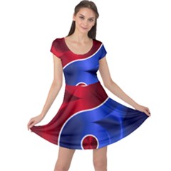 Yin-yang-eastern-asian-philosophy Cap Sleeve Dress by Sudhe