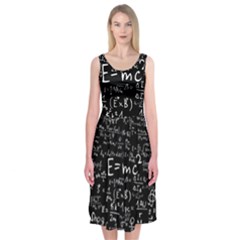 Science-albert-einstein-formula-mathematics-physics-special-relativity Midi Sleeveless Dress by Sudhe