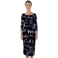 Science-albert-einstein-formula-mathematics-physics-special-relativity Quarter Sleeve Midi Bodycon Dress by Sudhe